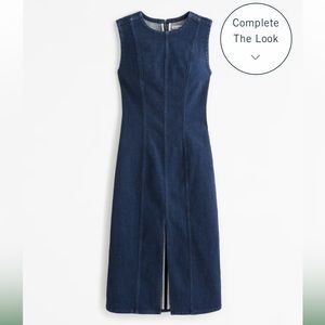 Abercrombie and Fitch Denim Shell Midi Dress (Dark)